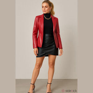 Dynamite mini wrapped faux leather skirt black Sz M